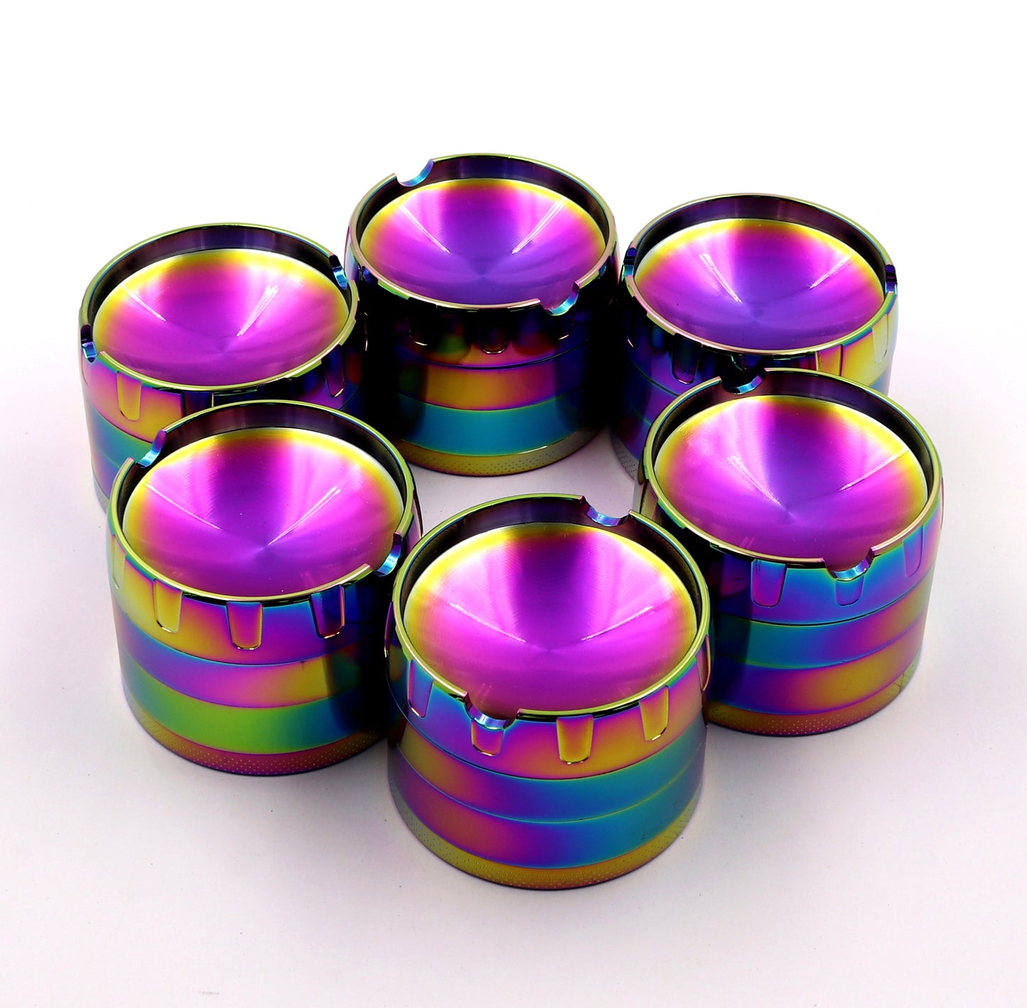 Rainbow Herb Grinder - Large Grinder 2.2" Wide 4 Part Grinder with Pollen Catcher Titanium Grinder for herbs - SookuDesign Gift Box